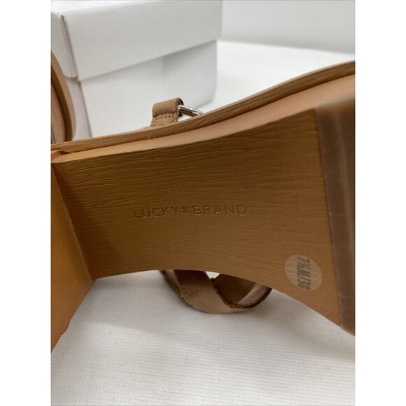 Lucky Brand Marselina Brown Leather Platform Sandal Size 7.5 - Picture 10 of 10